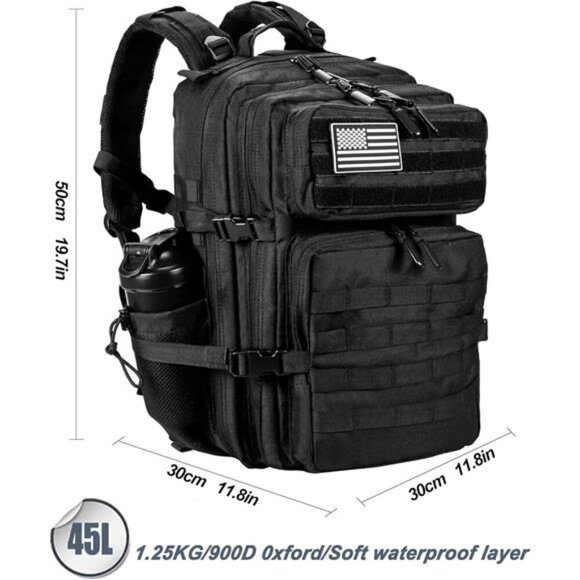 LHI Tactical Backpack 45L Military Molle Hiking Camping Survival Rucksack - Picture 2 of 7